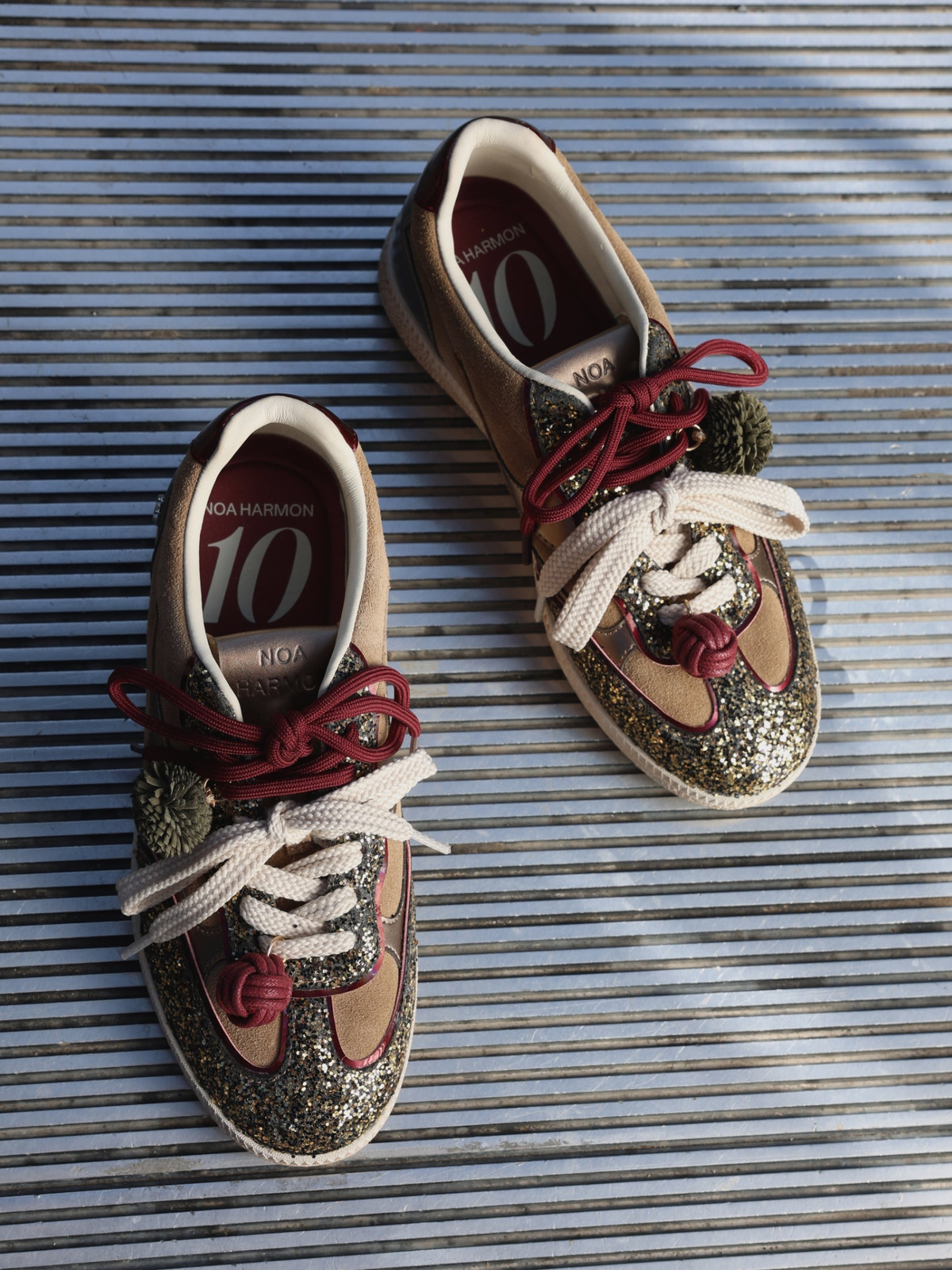Ten Multi Beige Glitter Suede