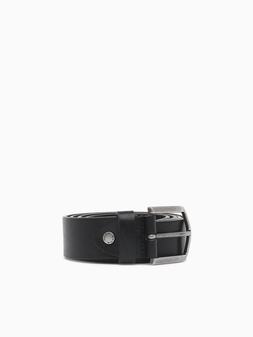 U Belt U35k5f black vegetable leather