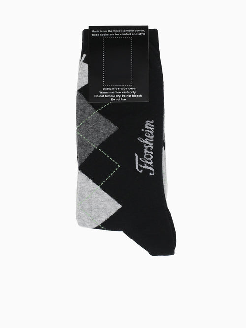 Argyle Black Cotton Nylon Black