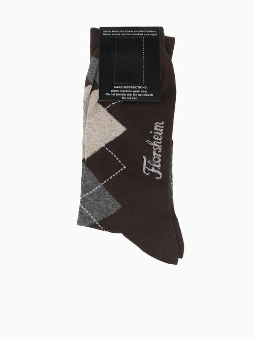Argyle Brown Cotton Nylon Brown
