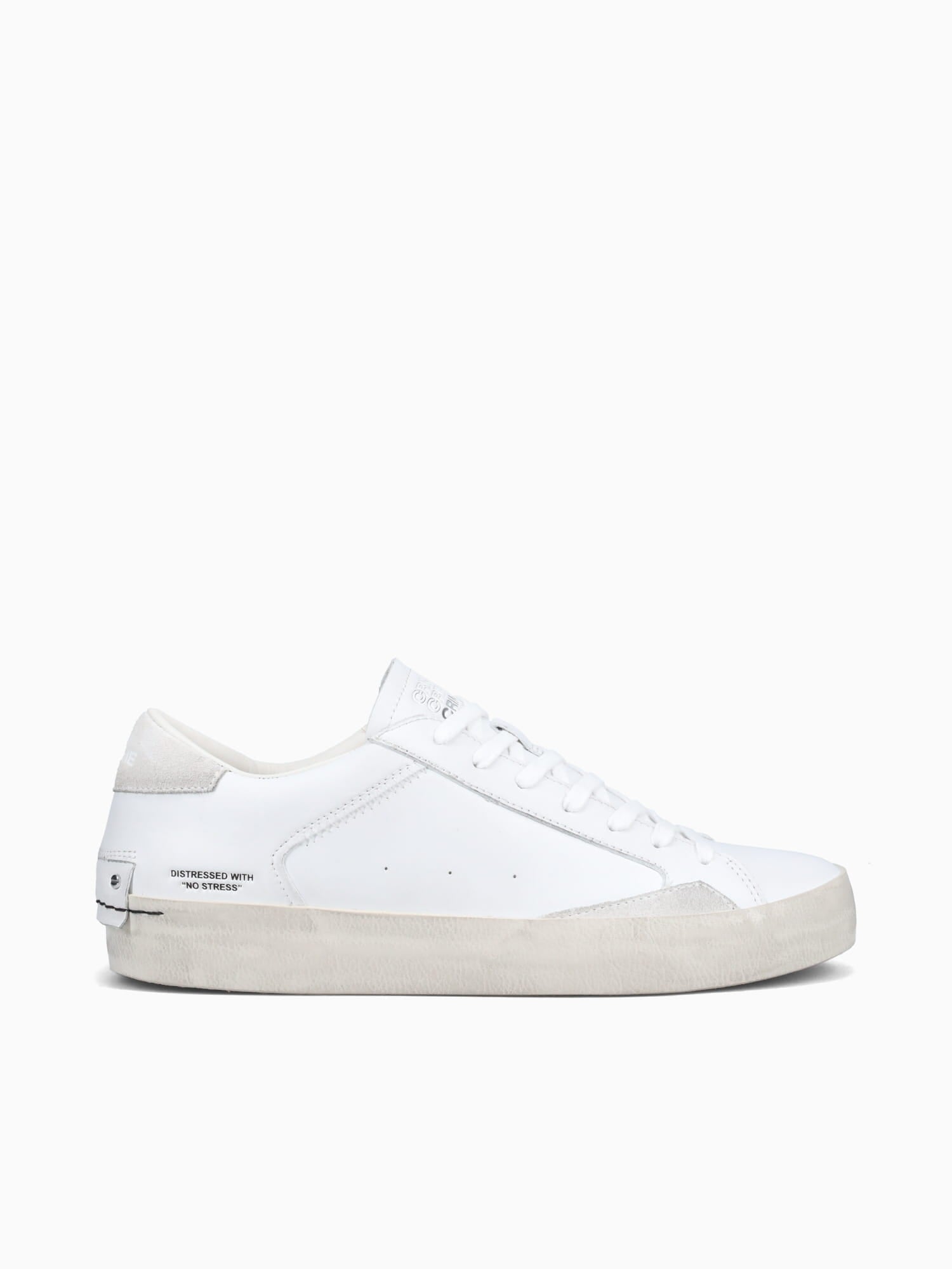 Distressed White Leather White / 39 / M