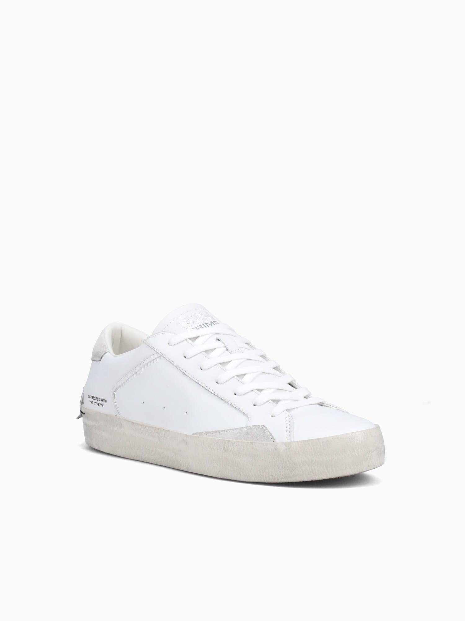 Distressed White Leather White / 39 / M