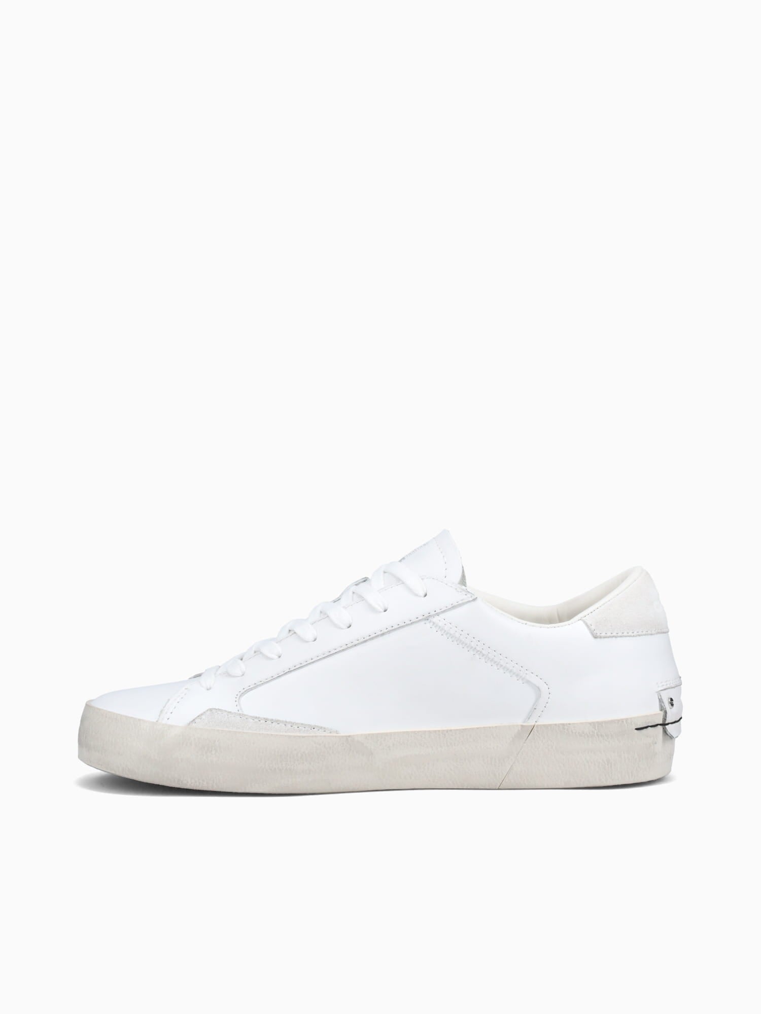 Distressed White Leather White / 39 / M