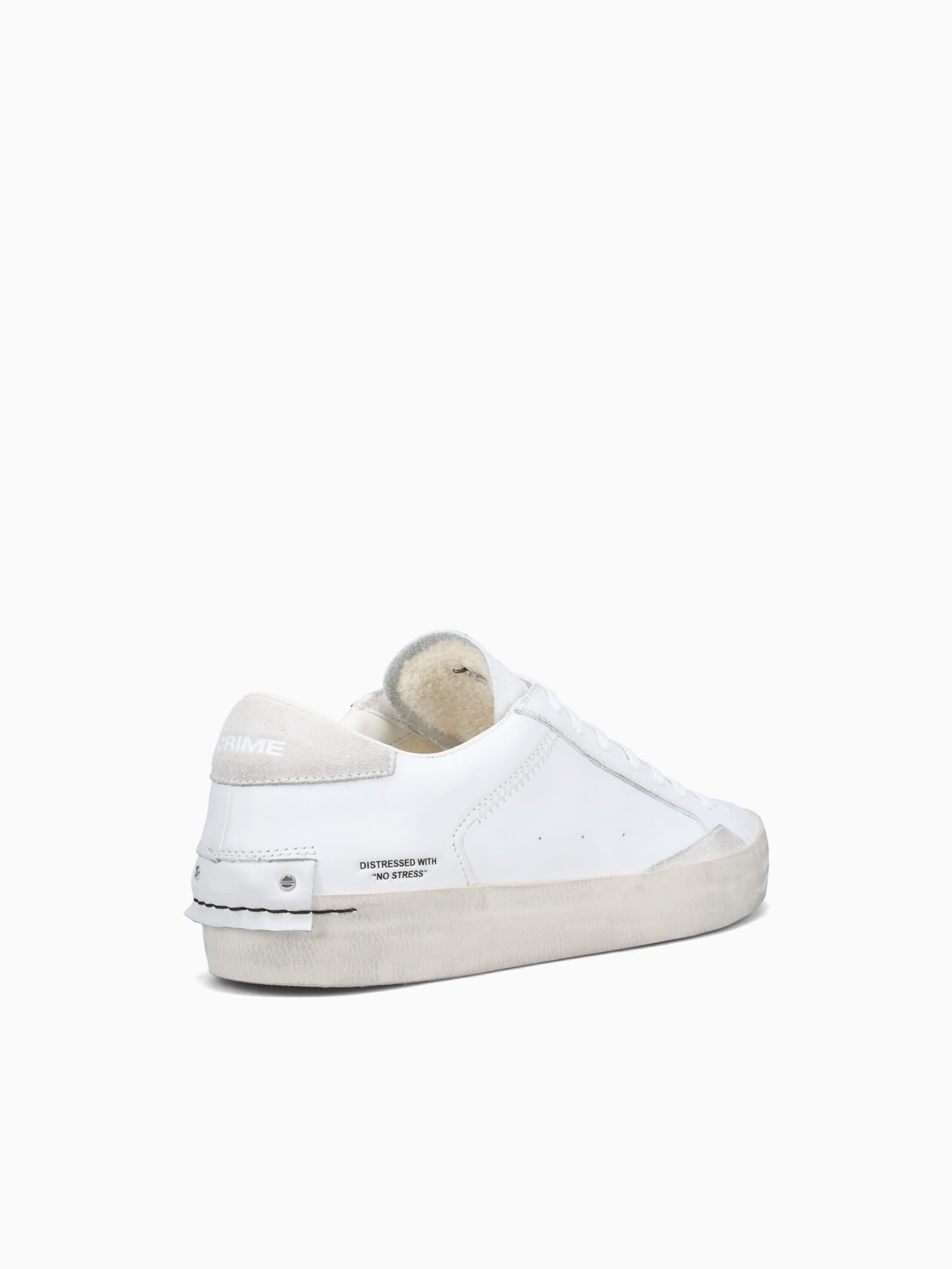 Distressed White Leather White / 39 / M