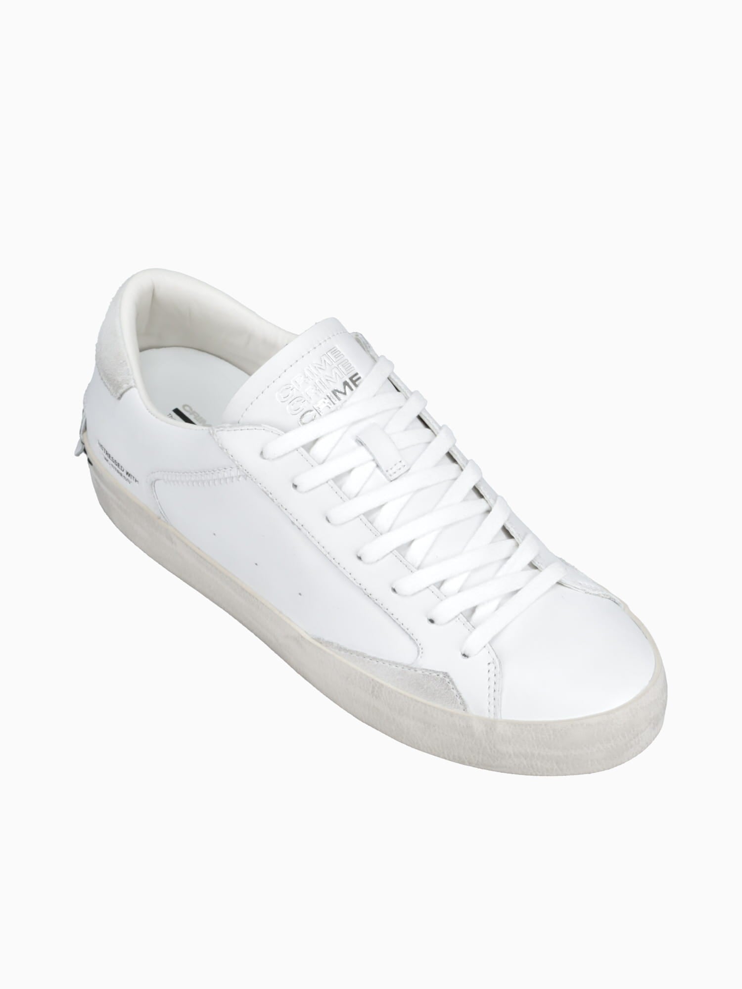 Distressed White Leather White / 39 / M