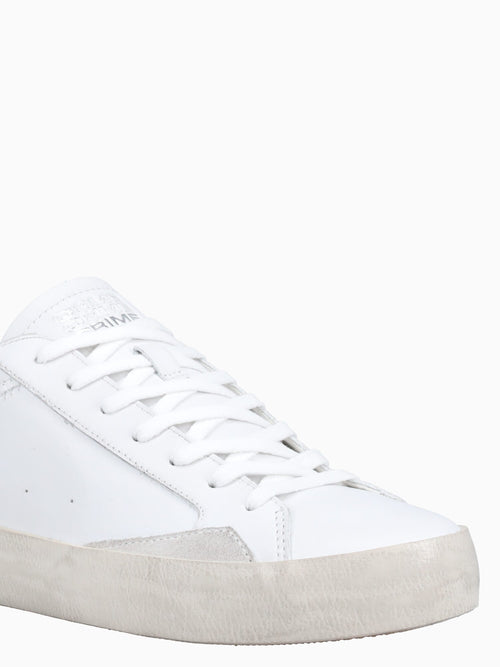 Distressed White Leather White / 39 / M
