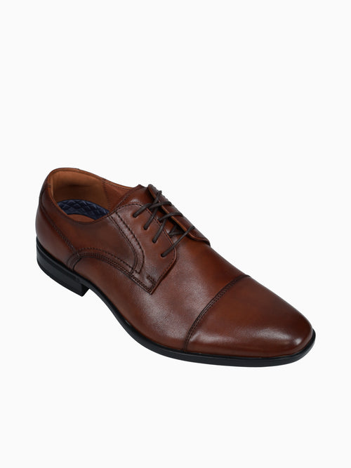Zaffiro Cap Toe Oxford Cognac Leather Brown / 7 / M