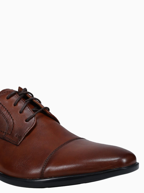 Zaffiro Cap Toe Oxford Cognac Leather Brown / 7 / M