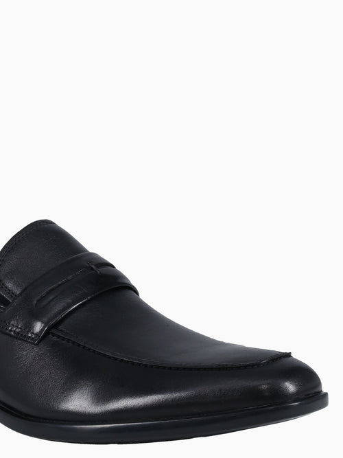 Zaffiro Moc Toe Penny Loafer Blk Leather Black / 7 / M