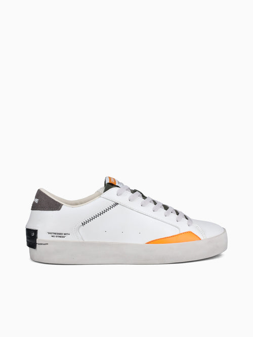 Distressed White Olive Gry leather White / 40 / M