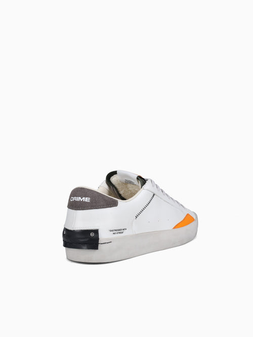 Distressed White Olive Gry leather White / 40 / M