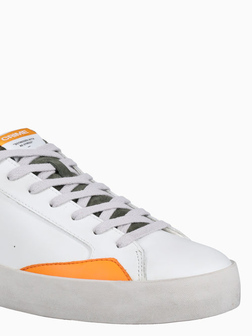 Distressed White Olive Gry leather White / 40 / M