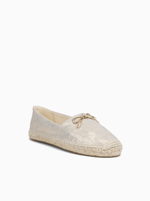 Nori Espadrille Pale Gold Metal Linen Gold / 5 / M