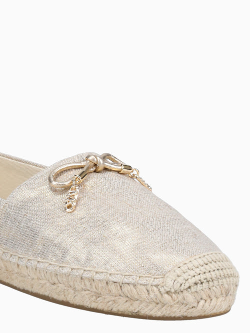 Nori Espadrille Pale Gold Metal Linen Gold / 5 / M