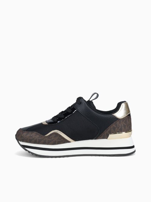 Raina Trainer Blk Brown tech canvas Black / 5 / M