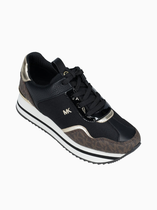 Raina Trainer Blk Brown tech canvas Black / 5 / M