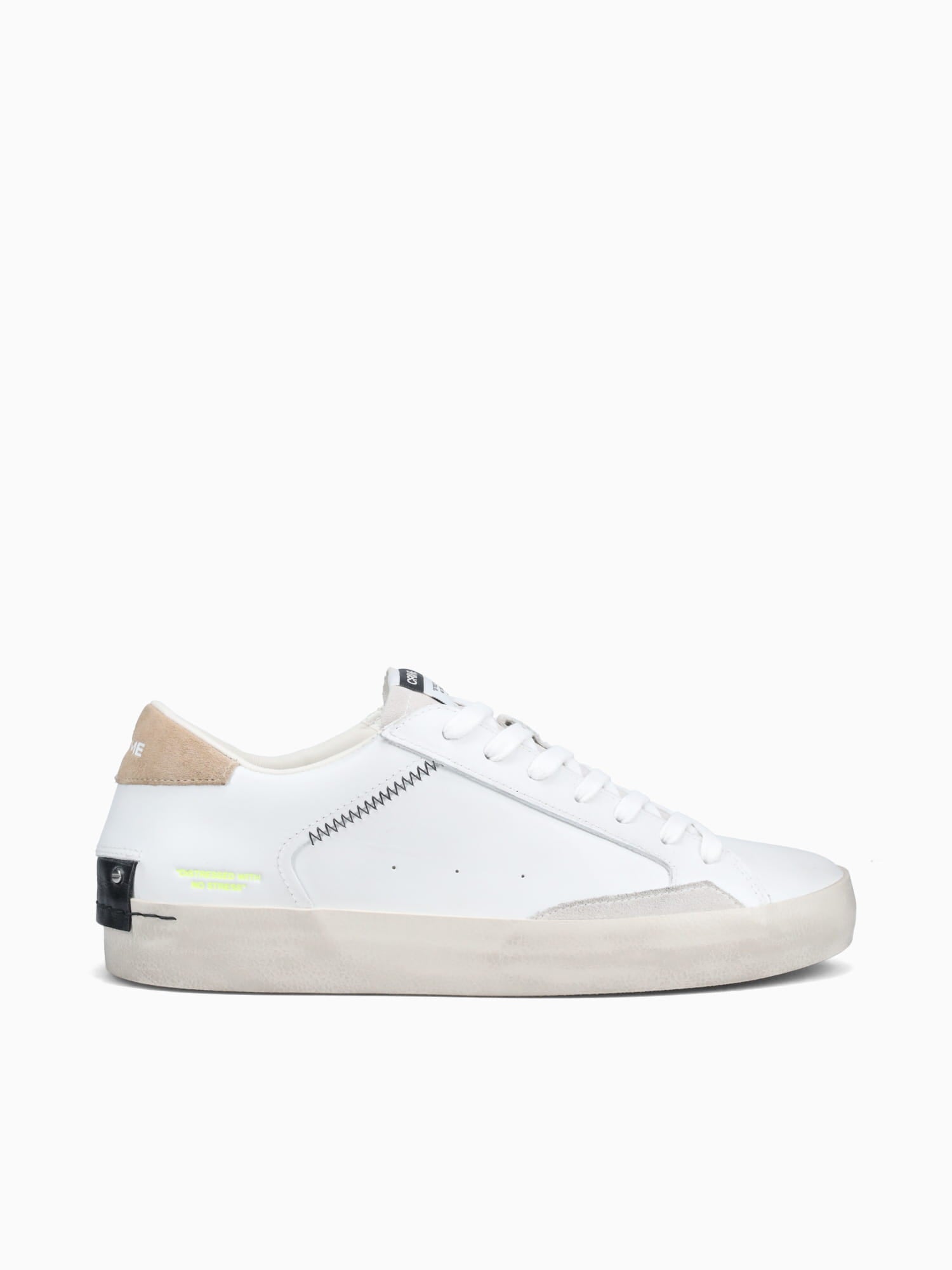 Distressed White Leather White / 40 / M