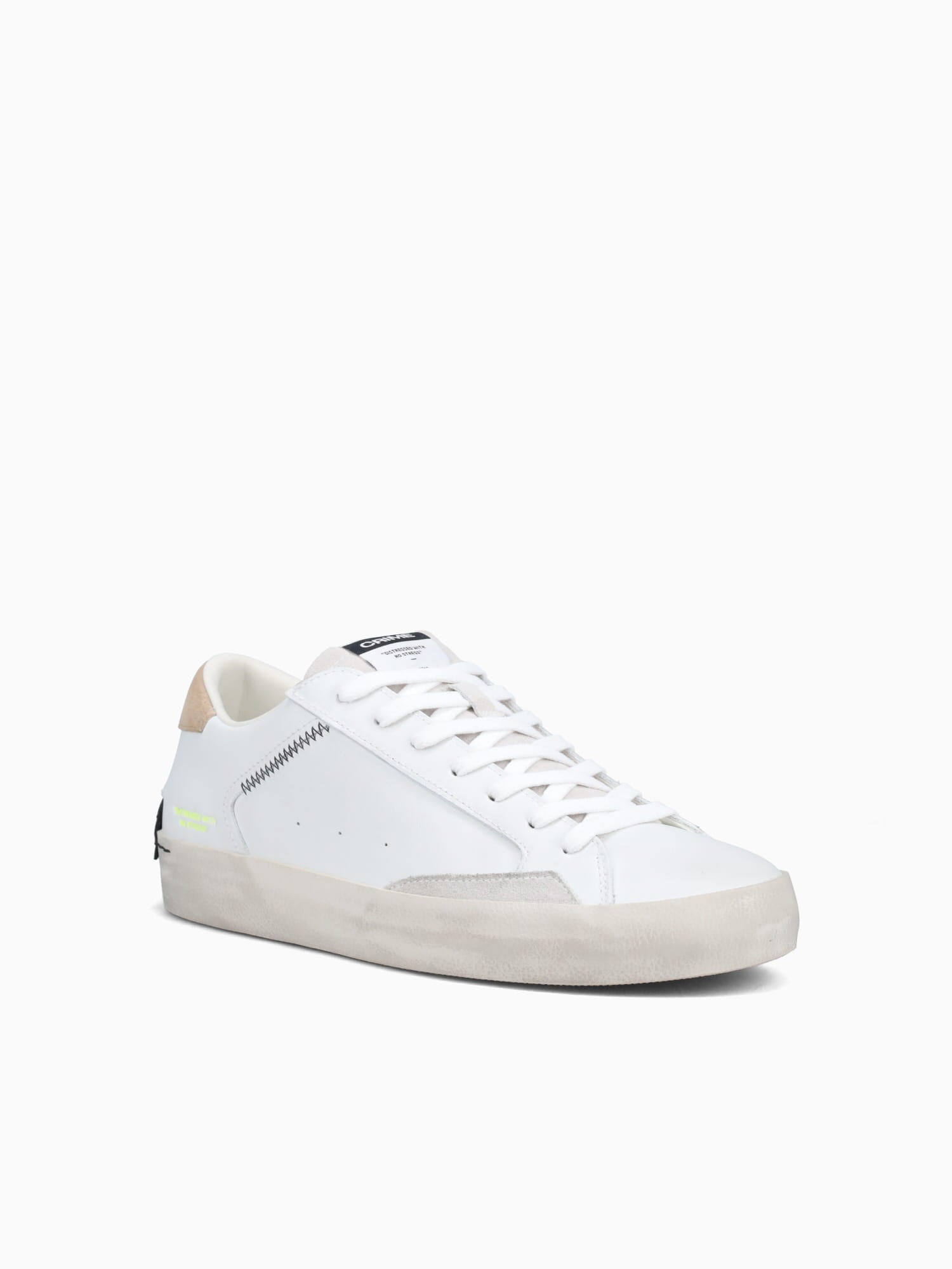 Distressed White Leather White / 40 / M