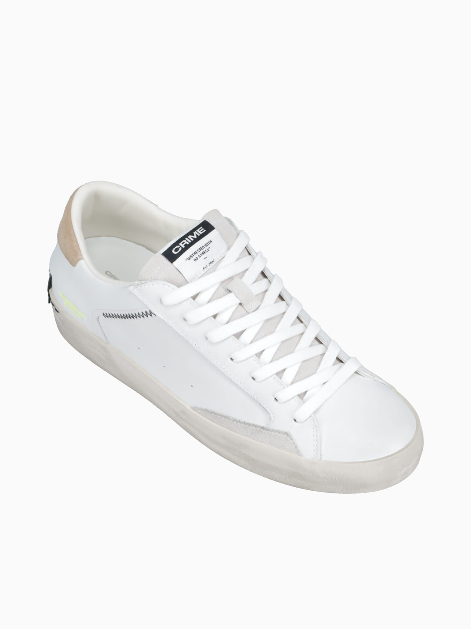 Distressed White Leather White / 40 / M