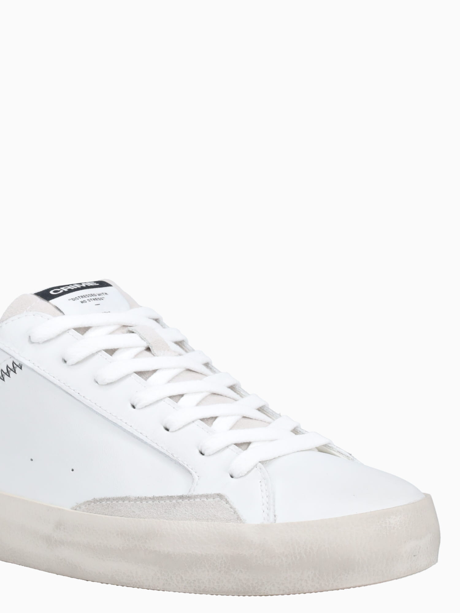 Distressed White Leather White / 40 / M