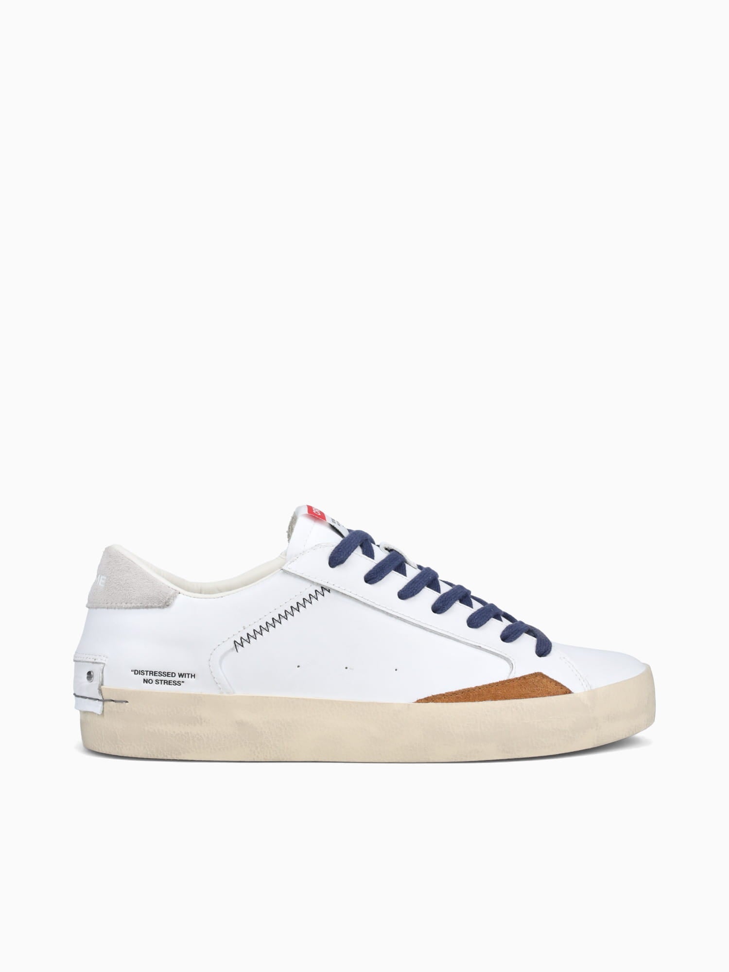 Distressed White Leather White / 40 / M