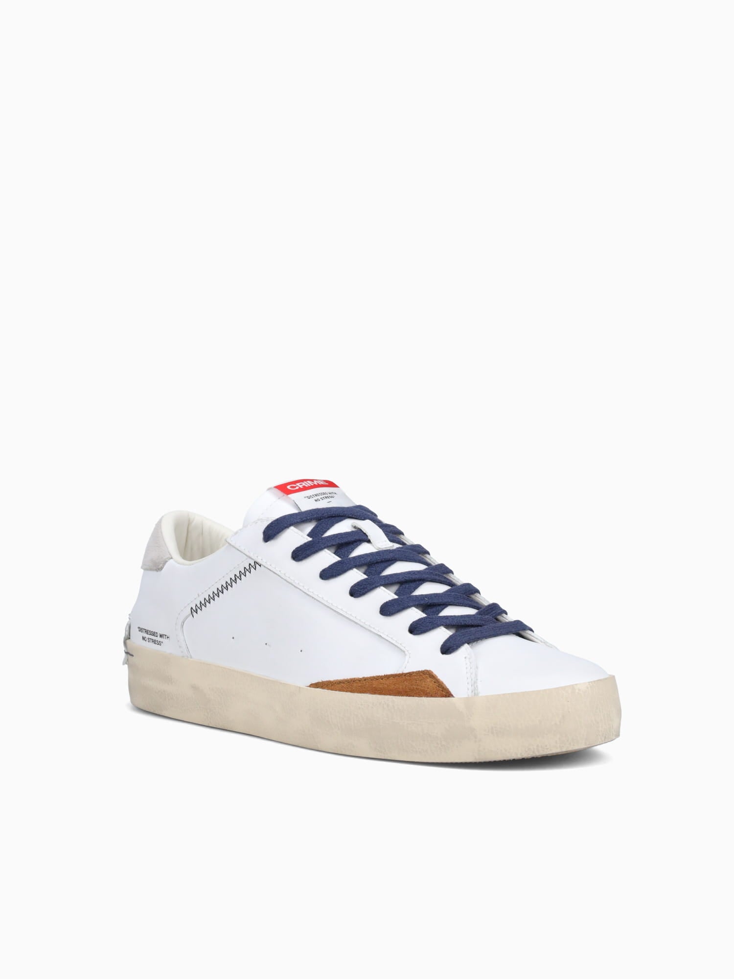 Distressed White Leather White / 40 / M