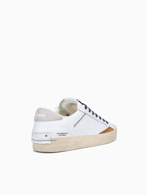 Distressed White Leather White / 40 / M