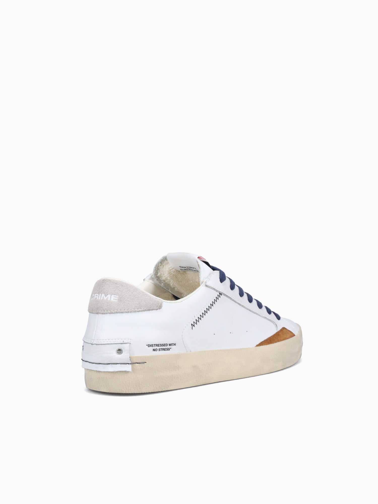 Distressed White Leather White / 40 / M