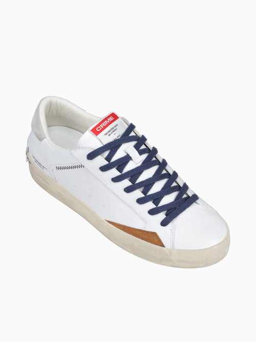 Distressed White Leather White / 40 / M