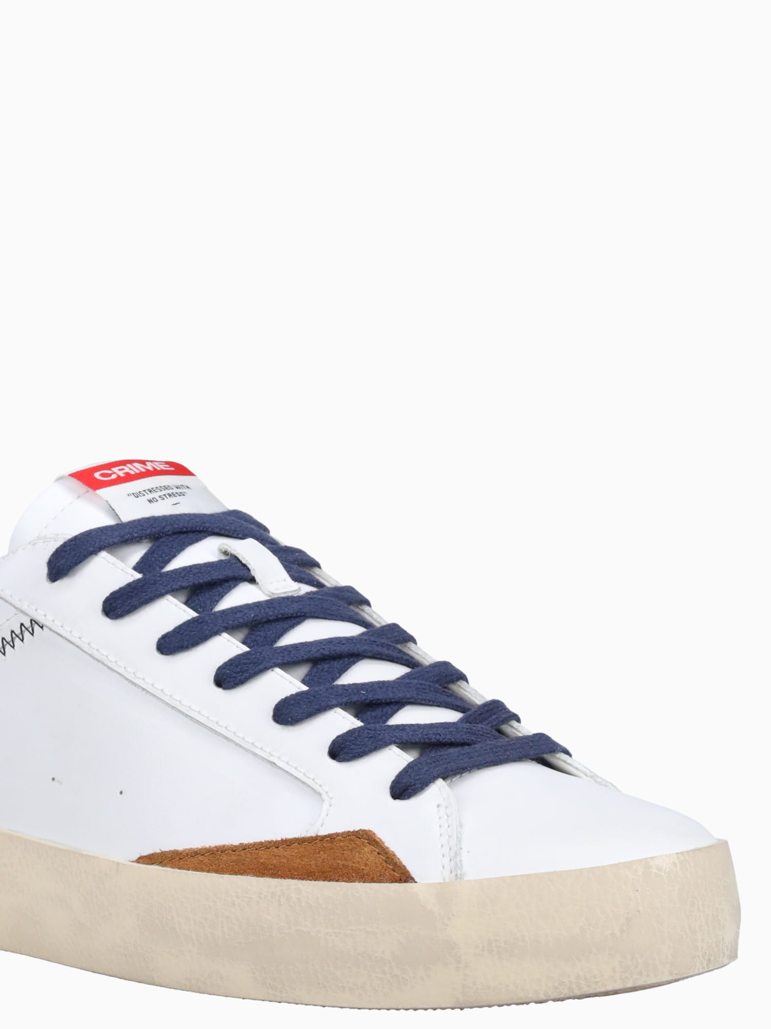 Distressed White Leather White / 40 / M