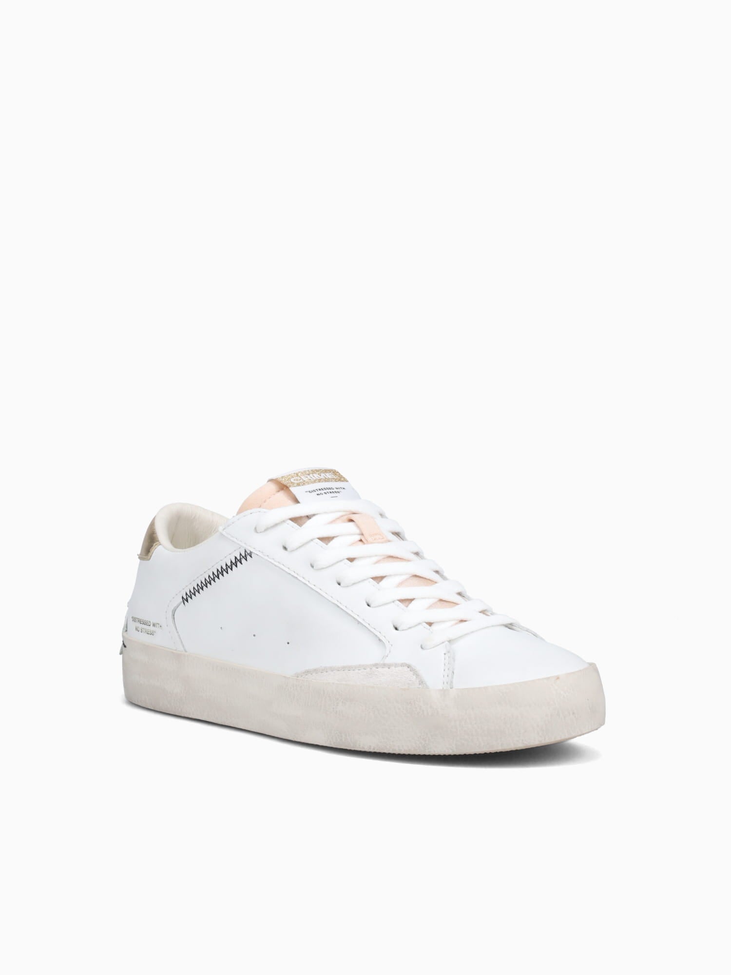 Distressed White Leather White / 35 / M