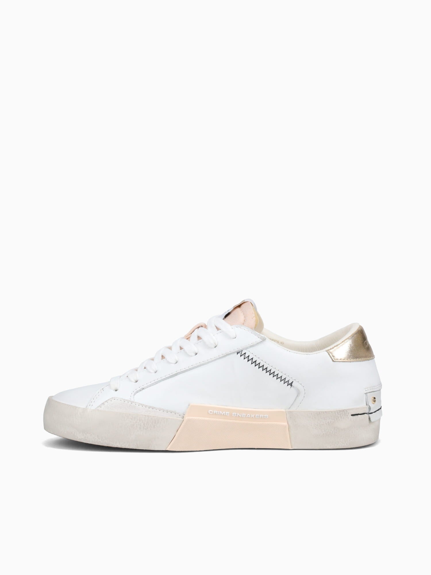 Distressed White Leather White / 35 / M