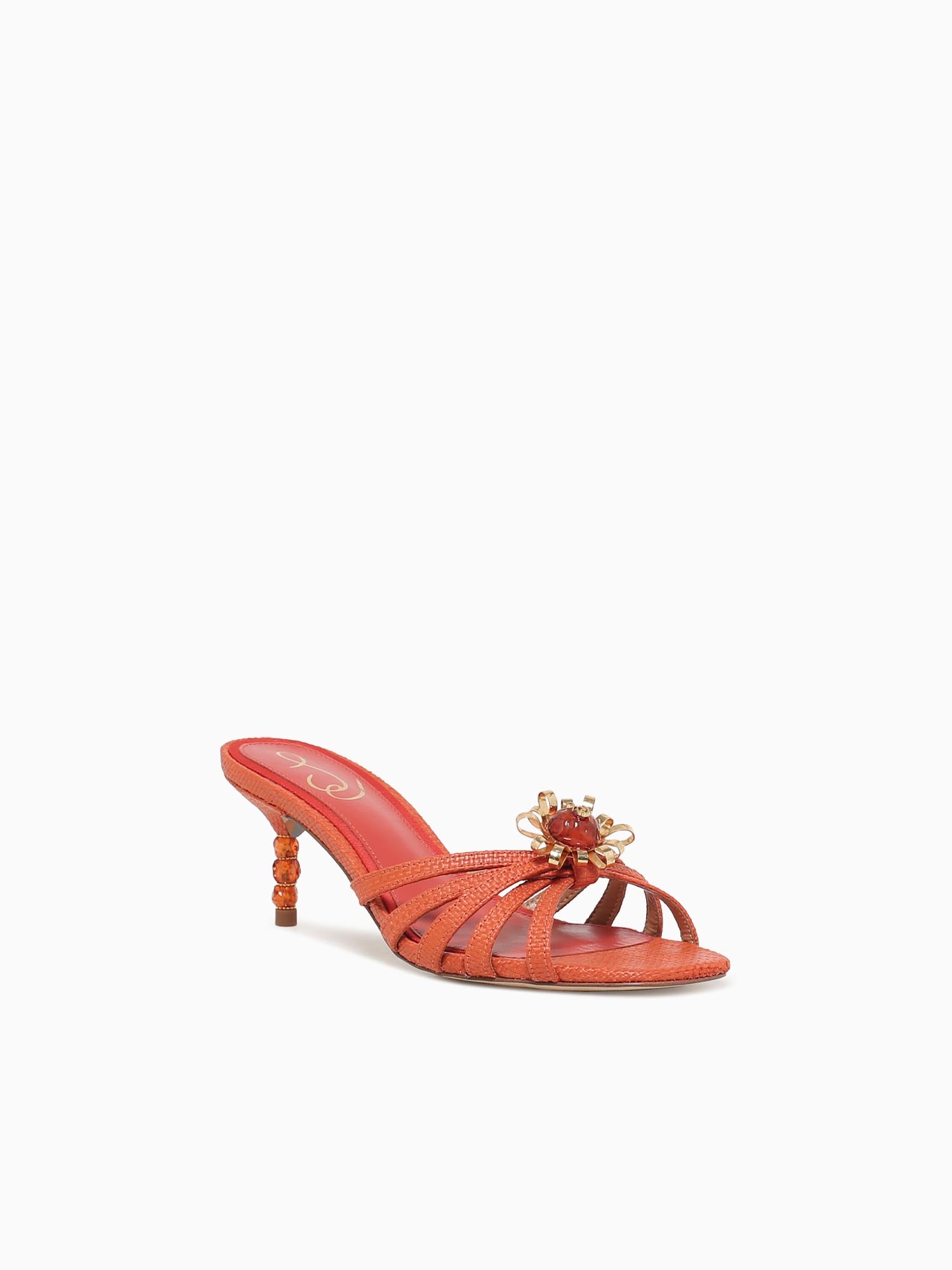 Posey Terra Orange Raffia Orange / 5 / M