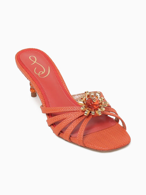 Posey Terra Orange Raffia Orange / 5 / M