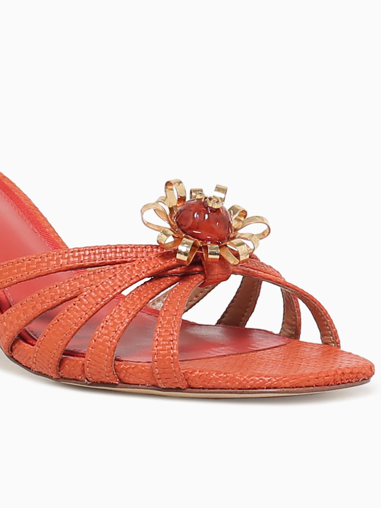 Posey Terra Orange Raffia Orange / 5 / M