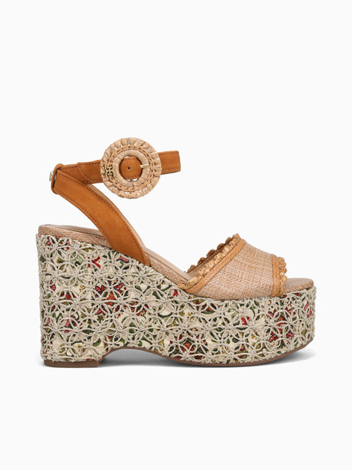 Amber Brown Tan raffia Crochet Brown / 5 / M