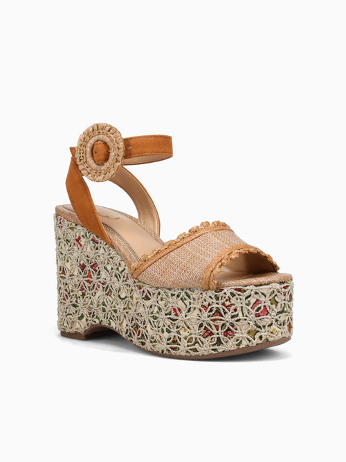 Amber Brown Tan raffia Crochet Brown / 5 / M