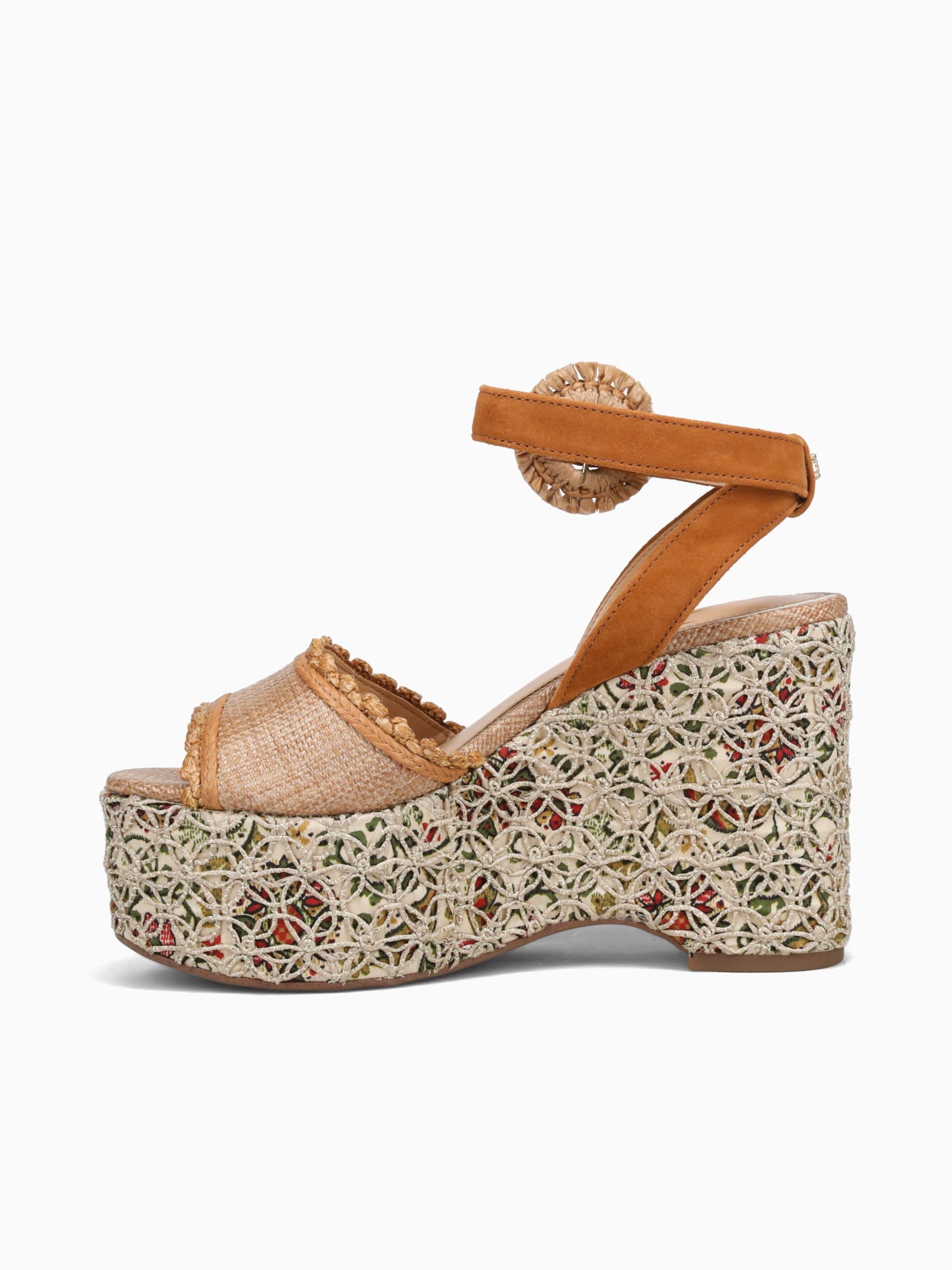 Amber Brown Tan raffia Crochet Brown / 5 / M
