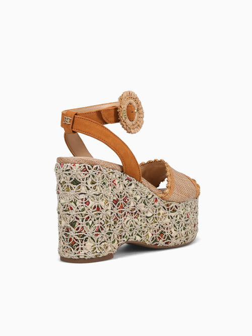 Amber Brown Tan raffia Crochet Brown / 5 / M