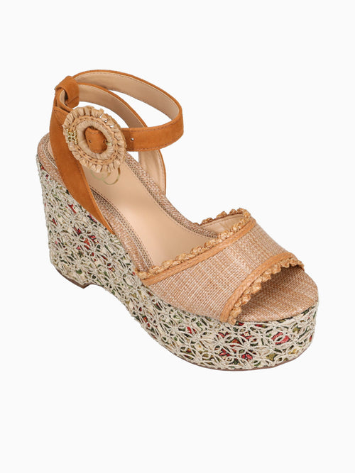 Amber Brown Tan raffia Crochet Brown / 5 / M
