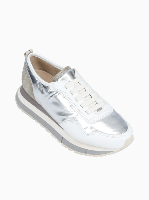 Kinetic Silver Suede Nylon Silver / 5 / M