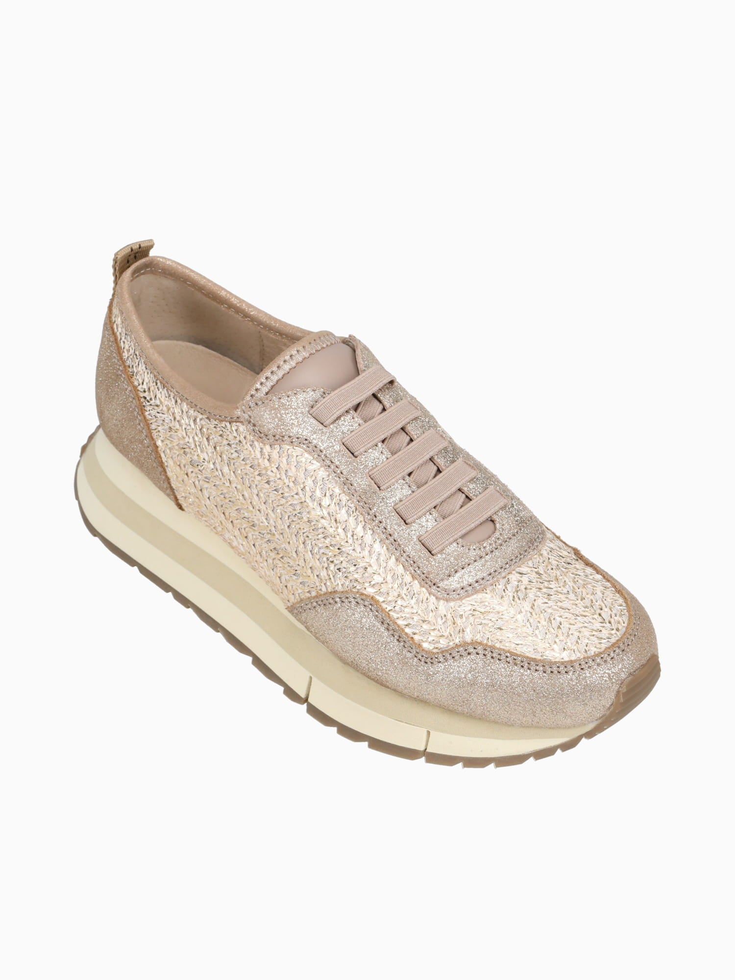 Kinetic Gold Raffia Raffia Leather Gold / 5 / M