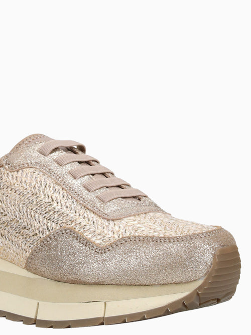 Kinetic Gold Raffia Raffia Leather Gold / 5 / M