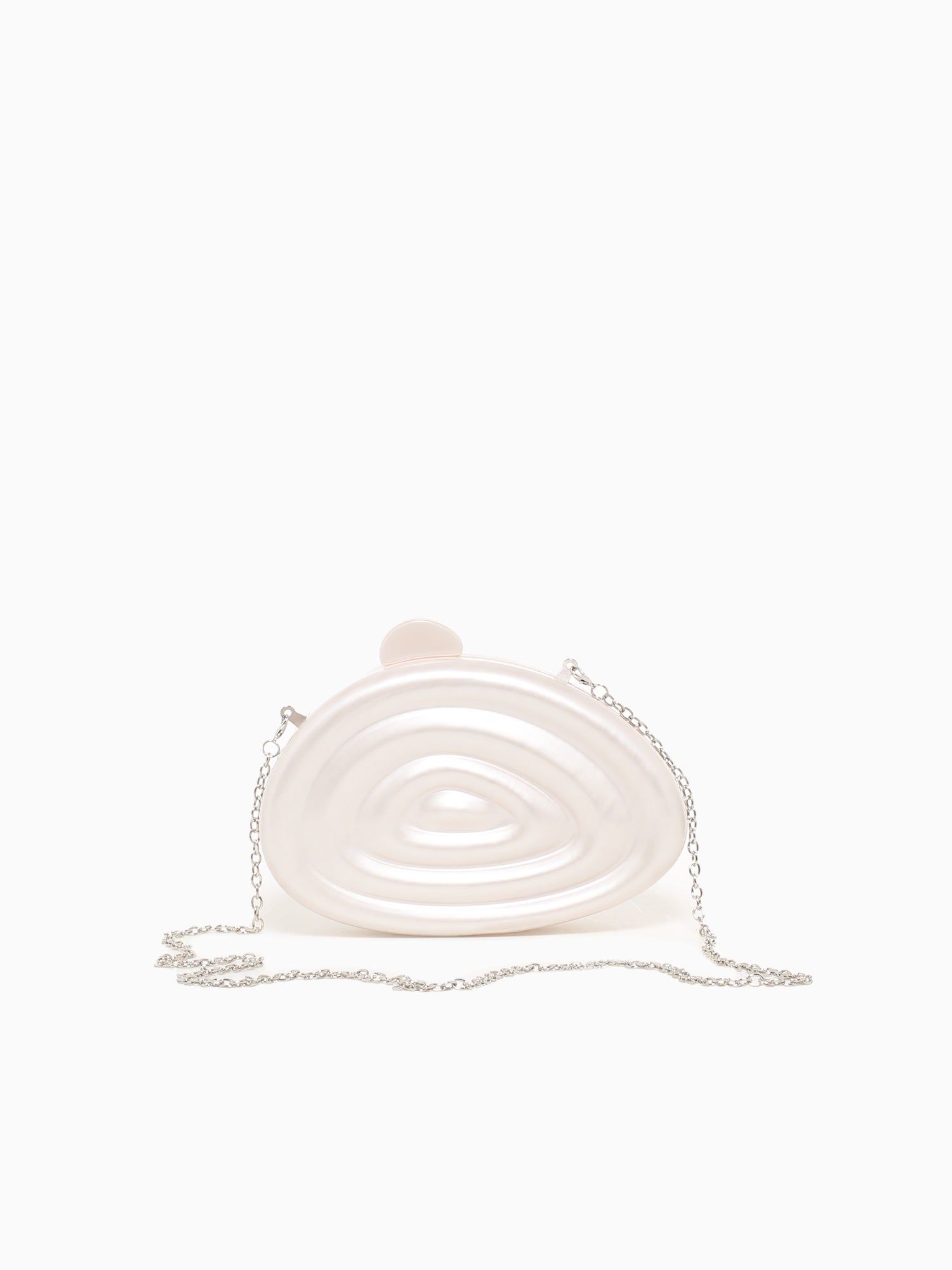 Shell Swirl Clutch Pearl White Pearl