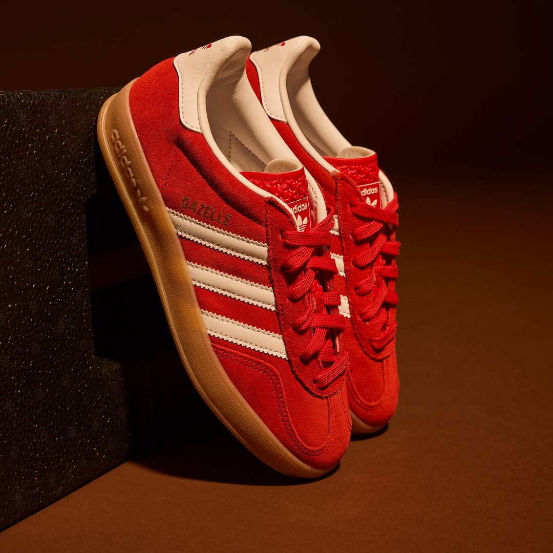Gazelle Indoor Red White suede j12063