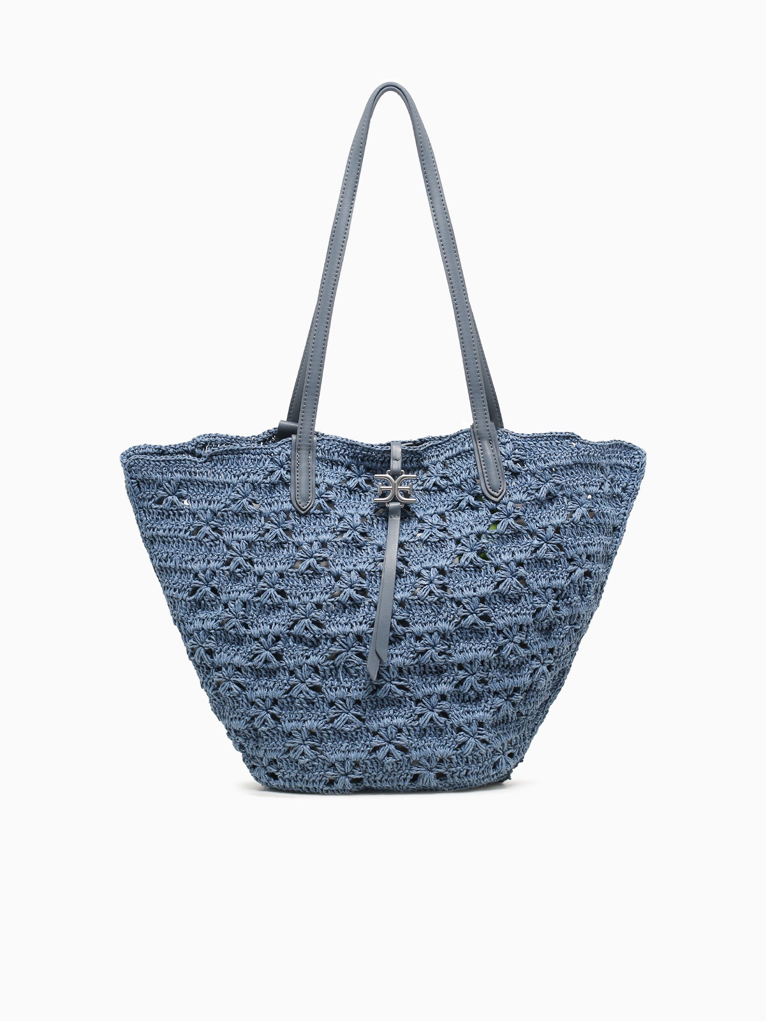 Layla Floral Fan Tote Denim Blue Blue