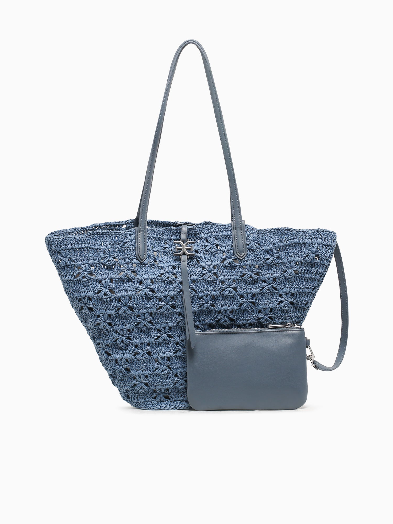 Layla Floral Fan Tote Denim Blue Blue