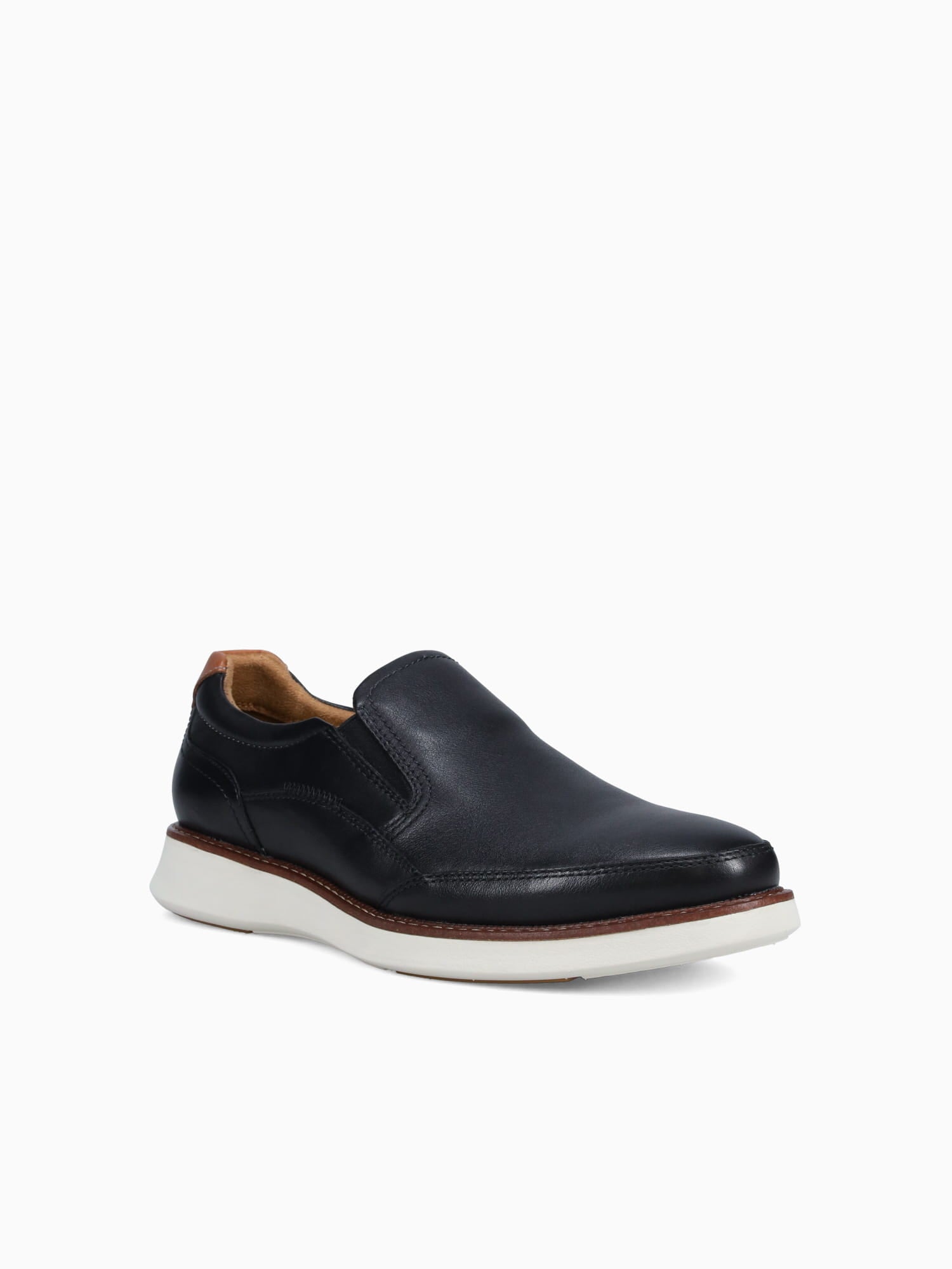 Launch Moc Toe Slip On Blk Cognac leathe Black / 7 / M