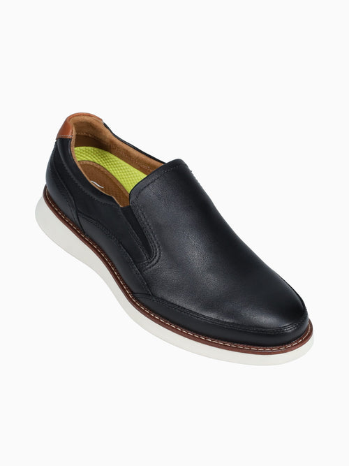 Launch Moc Toe Slip On Blk Cognac leathe Black / 7 / M