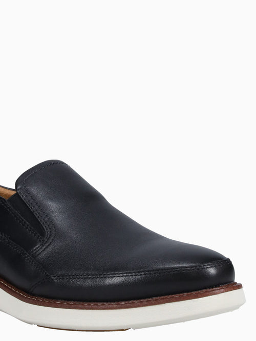 Launch Moc Toe Slip On Blk Cognac leathe Black / 7 / M